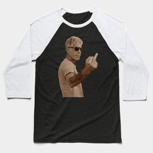 Anthony Bourdain Middle Finger Baseball T-Shirt